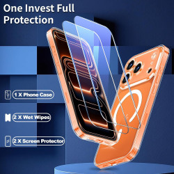 Yohii Coque Magnétique 3 en 1 pour iPhone 17 Pro avec 2 Pièces en Verre Trempé [Protection Appareil Photo] Compatible avec Mag-S