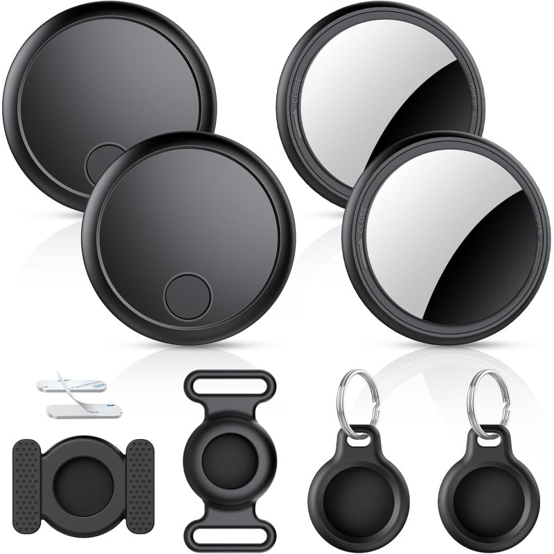 Smart Air Traceur Tag Lot de 4, Compatible avec Apple Localiser (iOS Uniquement), Air Localisateurs Tags pour Valises Portefeuil