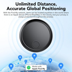 Smart Air Traceur Tag Lot de 4, Compatible avec Apple Localiser (iOS Uniquement), Air Localisateurs Tags pour Valises Portefeuil