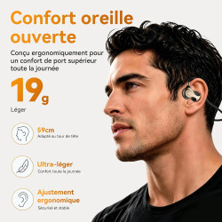 Ohayo écouteurs bleutooth sans fil sport, casque bleutooth v6.0, étanchéité ipx7, 10 heures d'autonomie, recharge rapide en 2 he