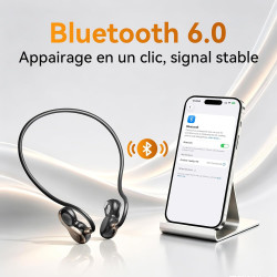 Ohayo écouteurs bleutooth sans fil sport, casque bleutooth v6.0, étanchéité ipx7, 10 heures d'autonomie, recharge rapide en 2 he