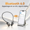 Ohayo écouteurs bleutooth sans fil sport, casque bleutooth v6.0, étanchéité ipx7, 10 heures d'autonomie, recharge rapide en 2 he