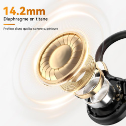 Ohayo écouteurs bleutooth sans fil sport, casque bleutooth v6.0, étanchéité ipx7, 10 heures d'autonomie, recharge rapide en 2 he