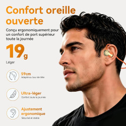 Ohayo écouteurs bleutooth sans fil sport, casque bleutooth v6.0, étanchéité ipx7, 10 heures d'autonomie, recharge rapide en 2 he