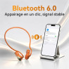 Ohayo écouteurs bleutooth sans fil sport, casque bleutooth v6.0, étanchéité ipx7, 10 heures d'autonomie, recharge rapide en 2 he