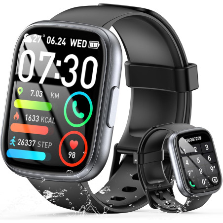 Cillso montre connectée homme femme 1,95" hd, smartwatch avec appels bleutooth, 112 modes sportifs, cardiofréquencemètre, spo2, 