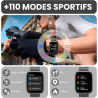 Cillso montre connectée homme femme 1,95" hd, smartwatch avec appels bleutooth, 112 modes sportifs, cardiofréquencemètre, spo2, 