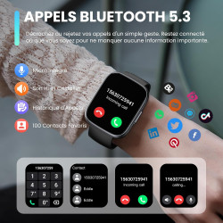 Cillso montre connectée homme femme 1,95" hd, smartwatch avec appels bleutooth, 112 modes sportifs, cardiofréquencemètre, spo2, 