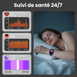 Cillso montre connectée homme femme 1,95" hd, smartwatch avec appels bleutooth, 112 modes sportifs, cardiofréquencemètre, spo2, 