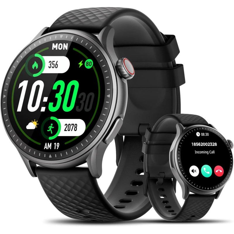 Cillso montre connectée homme femme 1,46" amoled, smartwatch avec appels bleutooth, 110 modes sportifs, cardiofréquencemètre, sp