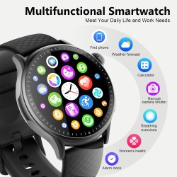 Cillso montre connectée homme femme 1,46" amoled, smartwatch avec appels bleutooth, 110 modes sportifs, cardiofréquencemètre, sp