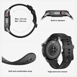 Cillso montre connectée homme femme 1,46" amoled, smartwatch avec appels bleutooth, 110 modes sportifs, cardiofréquencemètre, sp
