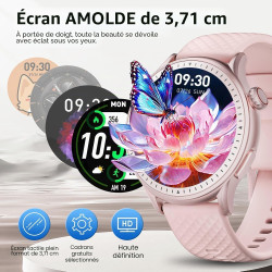 Cillso montre connectée homme femme 1,46" amoled, smartwatch avec appels bleutooth, 110 modes sportifs, cardiofréquencemètre, sp
