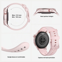 Cillso montre connectée homme femme 1,46" amoled, smartwatch avec appels bleutooth, 110 modes sportifs, cardiofréquencemètre, sp