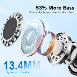 Qxq écouteurs bleutooth, 2026 nouveau ecouteurs bleutooth 5.4 sans fil avec hifi stéréo, 40h oreillette bleutooth enc réduction 