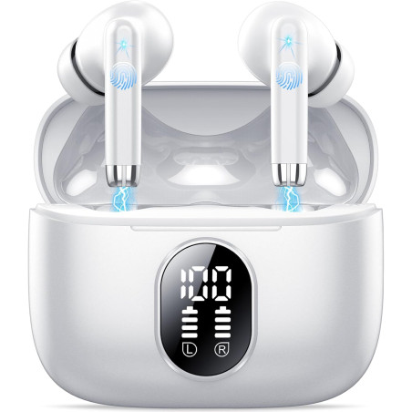 Qxq écouteurs bleutooth, nouveau ecouteurs bleutooth 5.4 sans fil avec hifi stéréo, 40h oreillette bleutooth enc réduction antib