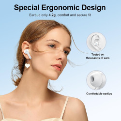 Qxq écouteurs bleutooth, nouveau ecouteurs bleutooth 5.4 sans fil avec hifi stéréo, 40h oreillette bleutooth enc réduction antib