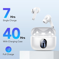 Qxq écouteurs bleutooth, nouveau ecouteurs bleutooth 5.4 sans fil avec hifi stéréo, 40h oreillette bleutooth enc réduction antib