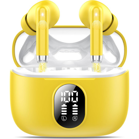 Qxq écouteurs bleutooth, nouveau ecouteurs bleutooth 5.4 sans fil avec hifi stéréo, 40h oreillette bleutooth enc réduction antib