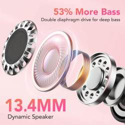 Qxq écouteurs bleutooth, nouveau ecouteurs bleutooth 5.4 sans fil avec hifi stéréo, 40h oreillette bleutooth enc réduction antib
