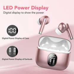 Qxq écouteurs bleutooth, nouveau ecouteurs bleutooth 5.4 sans fil avec hifi stéréo, 40h oreillette bleutooth enc réduction antib