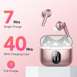 Qxq écouteurs bleutooth, nouveau ecouteurs bleutooth 5.4 sans fil avec hifi stéréo, 40h oreillette bleutooth enc réduction antib