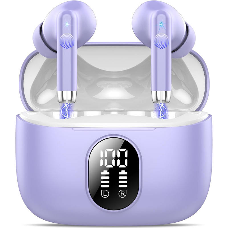Qxq écouteurs bleutooth, nouveau ecouteurs bleutooth 5.4 sans fil avec hifi stéréo, 40h oreillette bleutooth enc réduction antib
