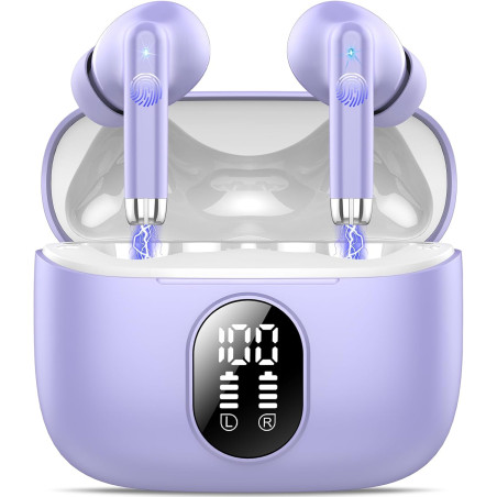 Qxq écouteurs bleutooth, nouveau ecouteurs bleutooth 5.4 sans fil avec hifi stéréo, 40h oreillette bleutooth enc réduction antib
