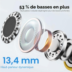 Qxq écouteurs bleutooth, ecouteurs bleutooth 5.4 sans fil avec hifi stéréo, 40h mini oreillette bleutooth enc réduction antibrui