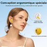 Qxq écouteurs bleutooth, ecouteurs bleutooth 5.4 sans fil avec hifi stéréo, 40h mini oreillette bleutooth enc réduction antibrui