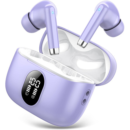 Qxq écouteurs bleutooth, ecouteurs bleutooth 5.4 sans fil avec hifi stéréo, 40h mini oreillette bleutooth enc réduction antibrui