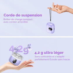 Qxq écouteurs bleutooth, ecouteurs bleutooth 5.4 sans fil avec hifi stéréo, 40h mini oreillette bleutooth enc réduction antibrui