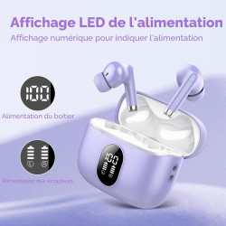Qxq écouteurs bleutooth, ecouteurs bleutooth 5.4 sans fil avec hifi stéréo, 40h mini oreillette bleutooth enc réduction antibrui