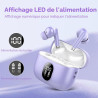 Qxq écouteurs bleutooth, ecouteurs bleutooth 5.4 sans fil avec hifi stéréo, 40h mini oreillette bleutooth enc réduction antibrui