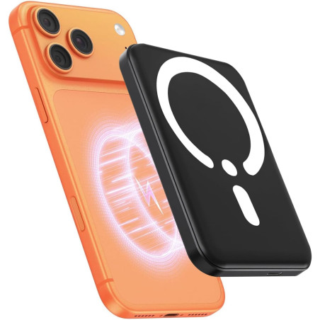 Batterie Externe Magnétique, Power Bank 10000mAh Compatible avec Mag-Safe, 20W Banque de Puissance à Charge Rapide Chargeur Indu