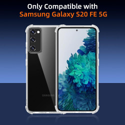 Vauki Coque pour Samsung Galaxy S20 FE 5G avec 2 Protection D'écran Verre Trempé, TPU Bumper Transparente Case, [Coussin d'air I