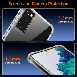 Vauki Coque pour Samsung Galaxy S20 FE 5G avec 2 Protection D'écran Verre Trempé, TPU Bumper Transparente Case, [Coussin d'air I