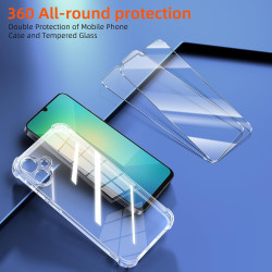 Vauki Coque pour Samsung Galaxy A06 4G/5G avec 2 Protection D'écran Verre Trempé, TPU Bumper Transparente Case, [Coussin d'air I