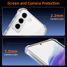 Vauki pour Samsung Galaxy S22 5G Coque avec 2 Protection D'écran Verre Trempé, TPU Bumper Transparente Case, [Coussin d'air Inté