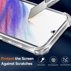 Vauki pour Samsung Galaxy S22 5G Coque avec 2 Protection D'écran Verre Trempé, TPU Bumper Transparente Case, [Coussin d'air Inté