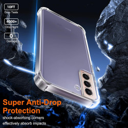 Vauki Coque pour Samsung Galaxy S22+/S22 Plus 5G avec 2 Protection D'écran Verre Trempé, TPU Bumper Transparente Case, [Coussin 