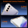 Vauki Coque pour Samsung Galaxy S22+/S22 Plus 5G avec 2 Protection D'écran Verre Trempé, TPU Bumper Transparente Case, [Coussin 