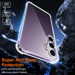 Vauki Coque pour Samsung Galaxy S23 FE 5G avec 2 Protection D'écran Verre Trempé, TPU Bumper Transparente Case, [Coussin d'air I