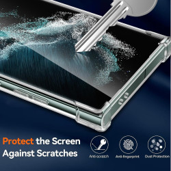 Vauki Coque pour Samsung Galaxy S23 Ultra 5G avec 2 HD Clair Hydrogel Doux Film Protection Écran et 1 Applicateur, TPU Bumper Tr