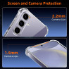 Vauki Coque pour Samsung Galaxy S24 5G avec 2 Protection D'écran Verre Trempé, TPU Bumper Transparente Case, [Coussin d'air Inté