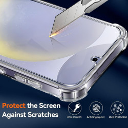 Vauki Coque pour Samsung Galaxy S24 5G avec 2 Protection D'écran Verre Trempé, TPU Bumper Transparente Case, [Coussin d'air Inté