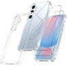 Vauki Coque pour Samsung Galaxy S24 FE 5G avec 2 Protection D'écran Verre Trempé, TPU Bumper Transparente Case, [Coussin d'air I