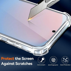Vauki Coque pour Samsung Galaxy S24 FE 5G avec 2 Protection D'écran Verre Trempé, TPU Bumper Transparente Case, [Coussin d'air I