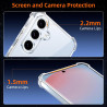 Vauki Coque pour Samsung Galaxy S24 FE 5G avec 2 Protection D'écran Verre Trempé, TPU Bumper Transparente Case, [Coussin d'air I