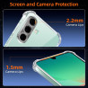 Vauki pour Samsung Galaxy A26 5G Coque avec 2 Protection D'écran Verre Trempé, TPU Bumper Transparente Case, [Coussin d'air Inté